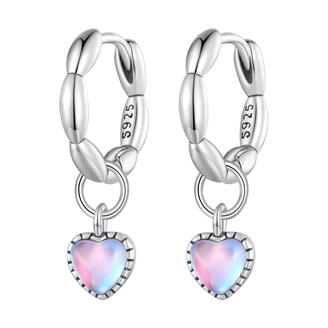 S925 Sterling Silver Earrings with Transparent Glass for Women