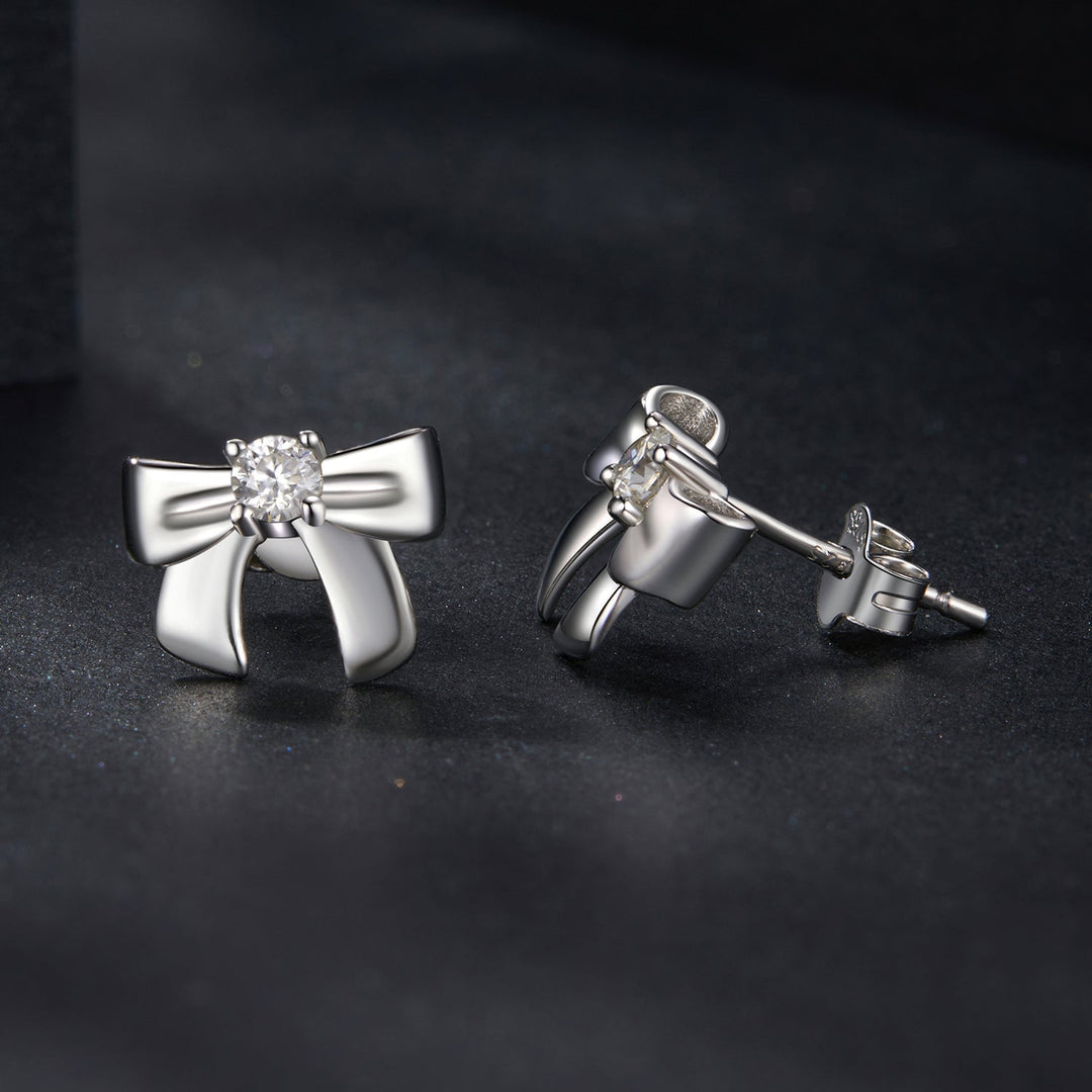 925 Sterling Silver Moissanite Earrings 0.3 cm for Women