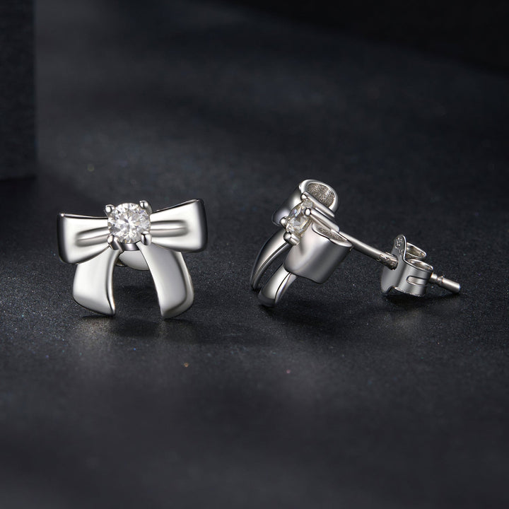 925 Sterling Silver Moissanite Earrings 0.3 cm for Women