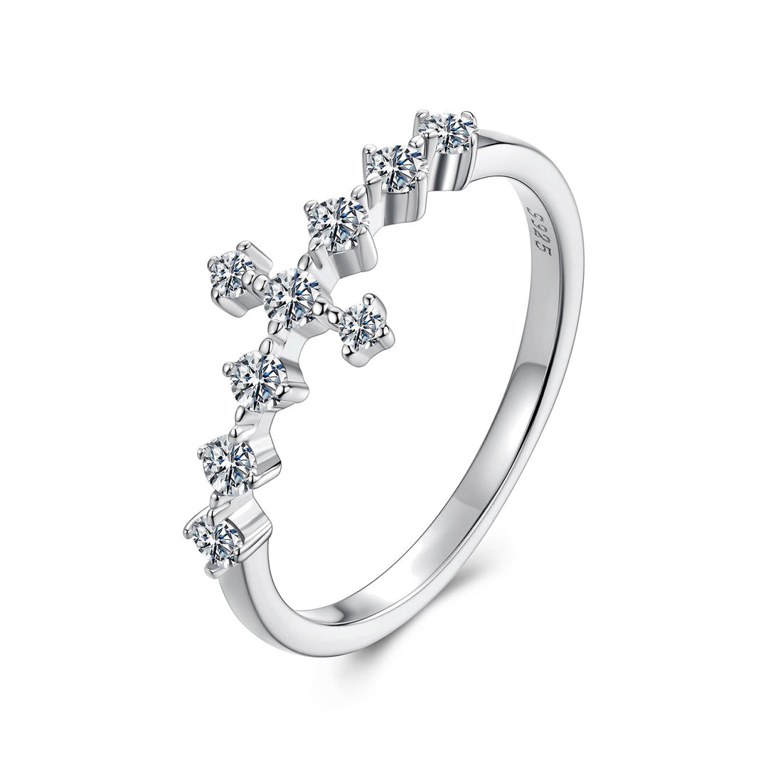 925 Sterling Silver Moissanite 0.15-0.20 Carat Ring for Women, Size 6