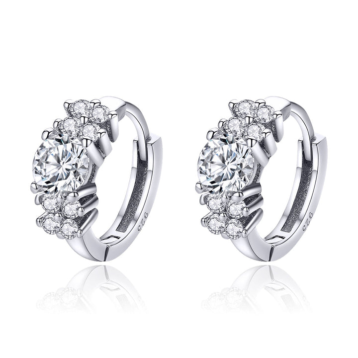 925 Sterling Silver Earrings with Pavé Setting and CZ Stone for Women