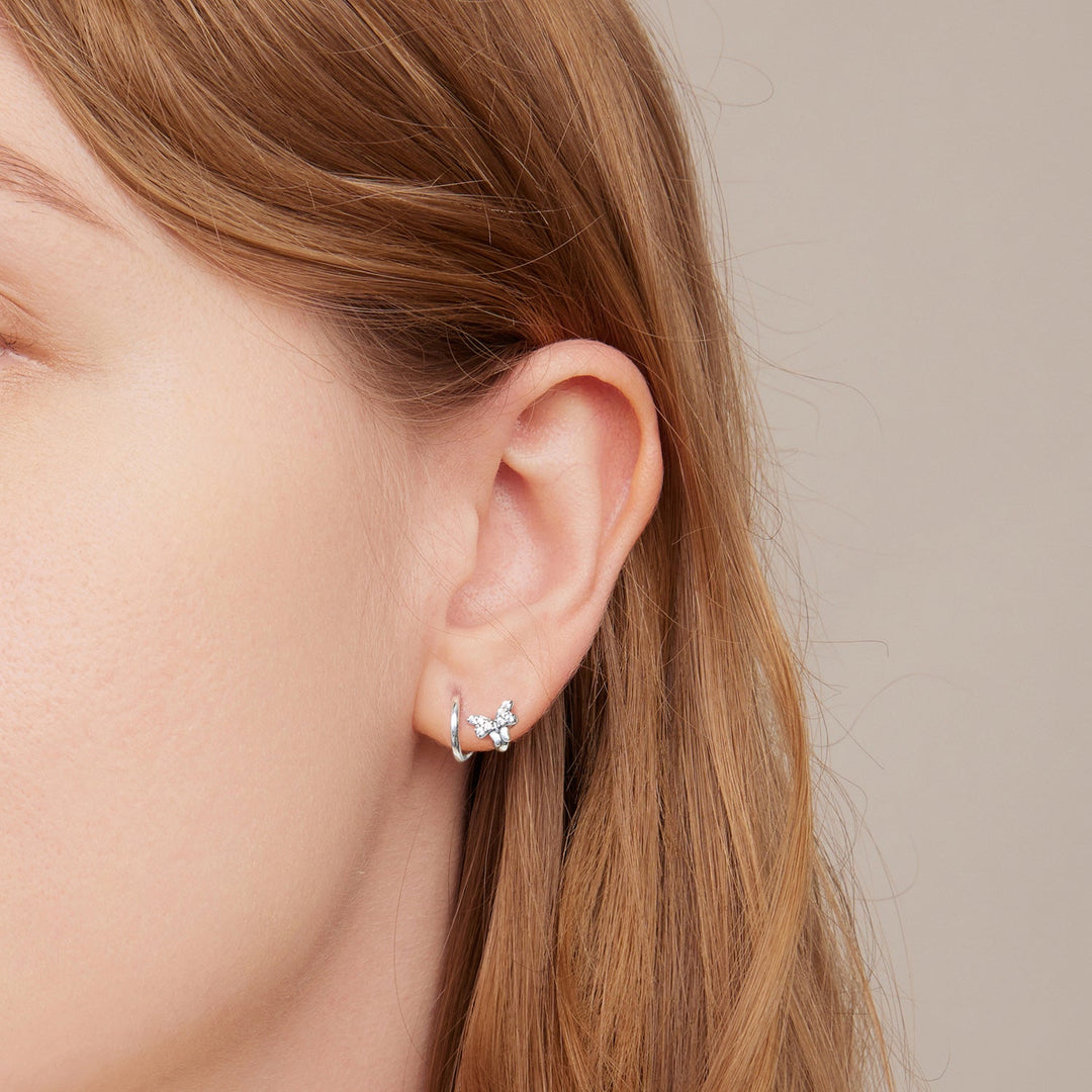 925 Sterling Silver Earrings with Pavé Setting CZ