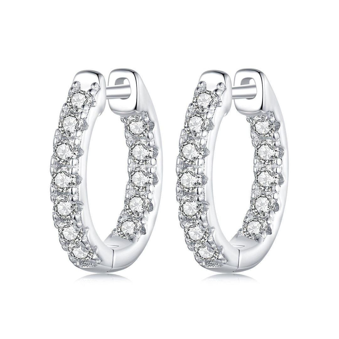 925 Sterling Silver 0.023 Carat Moissanite Earrings for Women