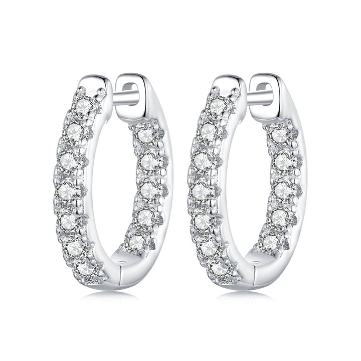 925 Sterling Silver 0.023 Carat Moissanite Earrings for Women