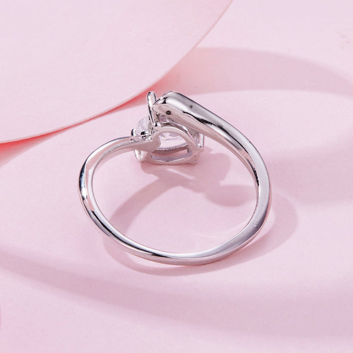 925 Sterling Silver Ring with Pavé Setting CZ, 0.6 cm Width, Style E for Women