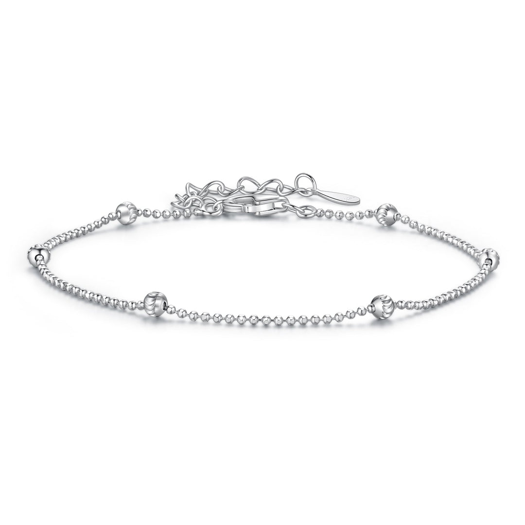 925 Sterling Silver &amp; Plated White Gold Bracelet with Adjustable Length