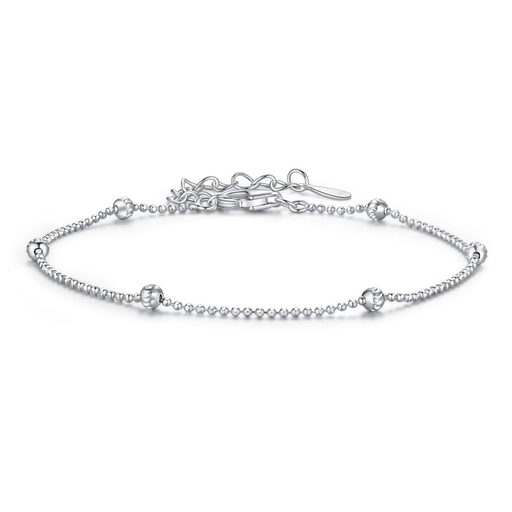 925 Sterling Silver &amp; Plated White Gold Bracelet with Adjustable Length