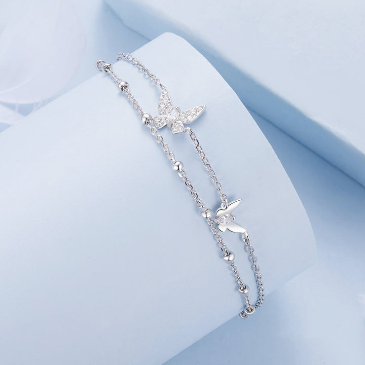 925 Sterling Silver Bracelets with Platinum Plating and CZ Stones - 150+60mm