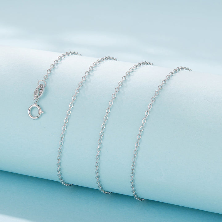 925 Sterling Silver + Plated White Gold Necklace 40cm for Women