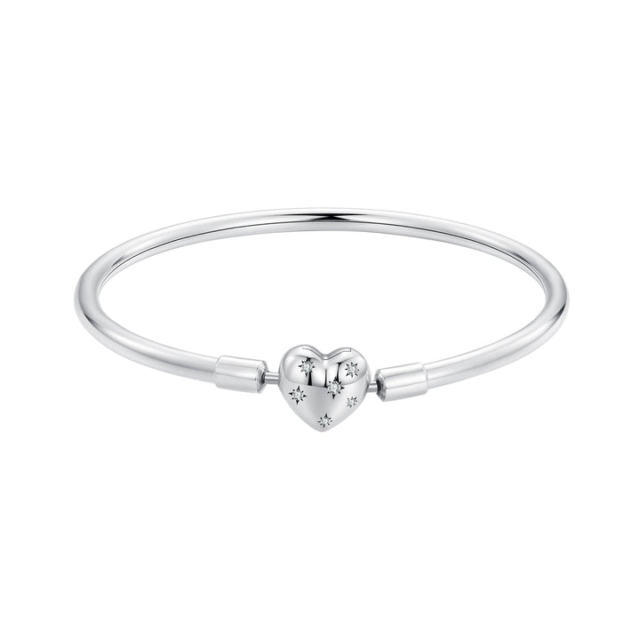 925 Sterling Silver White Gold Plated 17.0cm CZ Bracelet for Women