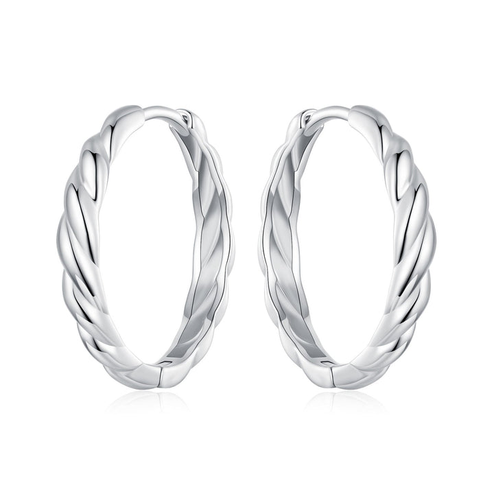 925 Sterling Silver Plated White Gold Earrings for Women - Size 11*3mm