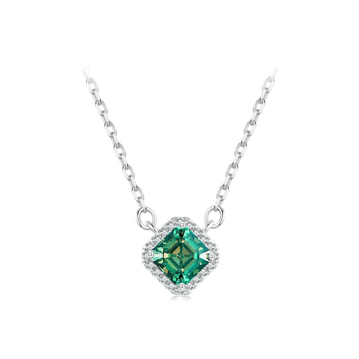 925 Sterling Silver 0.6 Carat Moissanite Pendant Necklace for Women
