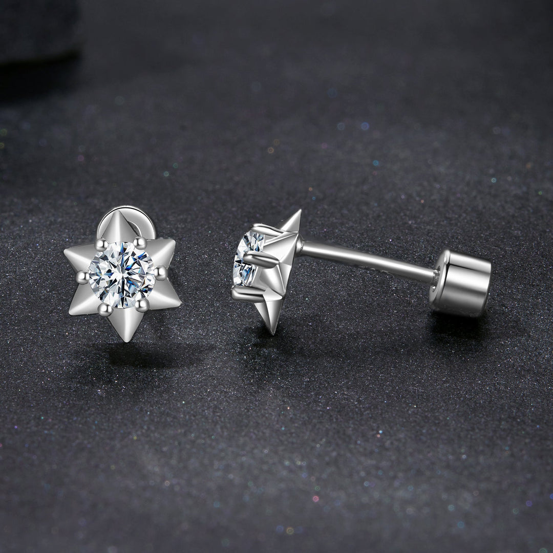 925 Sterling Silver Moissanite 0.10 Carat Earrings for Women