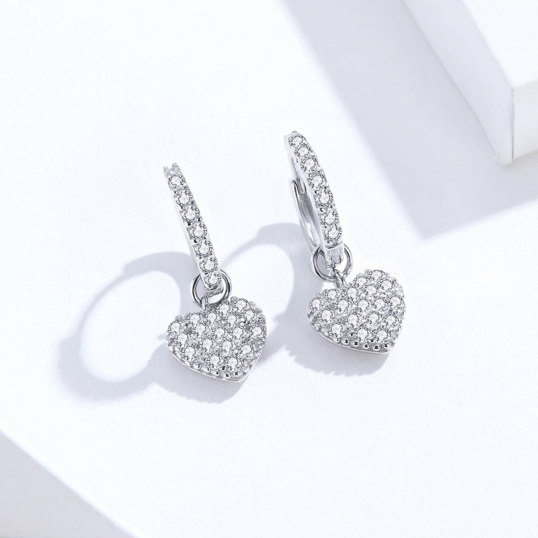 925 Sterling Silver CZ Pavé Setting Earrings for Women
