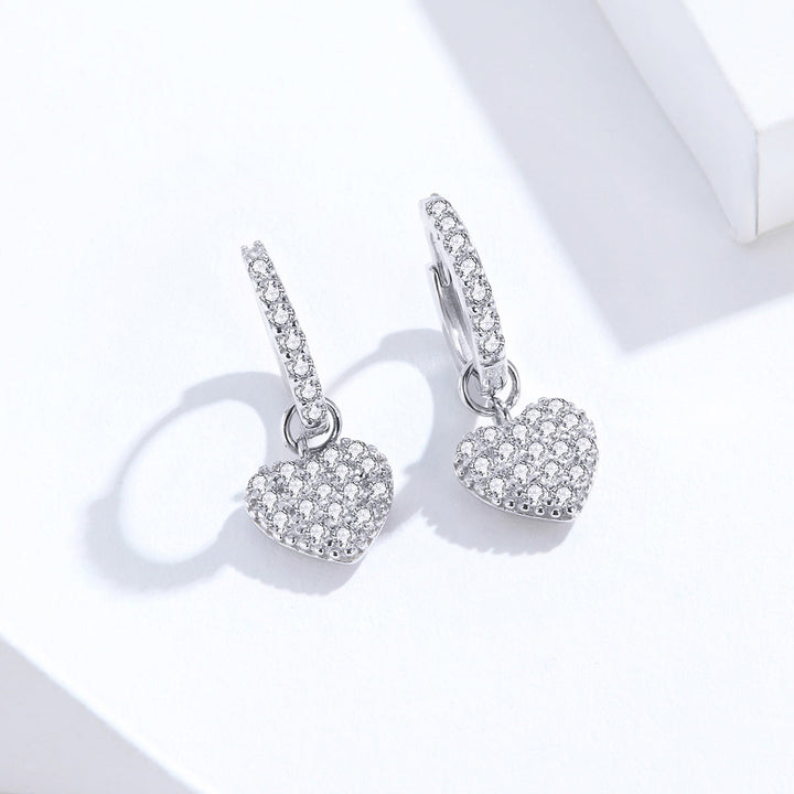 925 Sterling Silver CZ Pavé Setting Earrings for Women