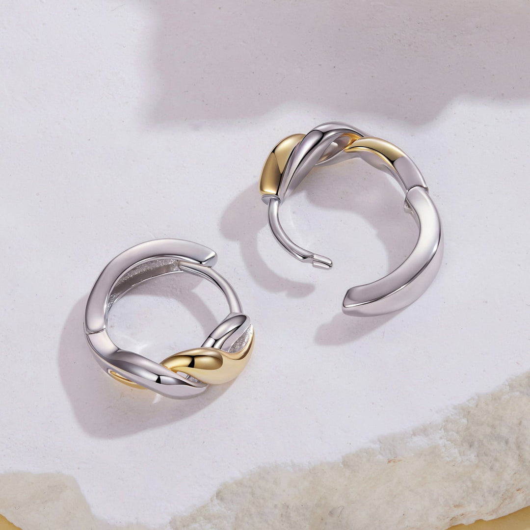 925 Sterling Silver Earrings with Plated White Gold and Gold for Women