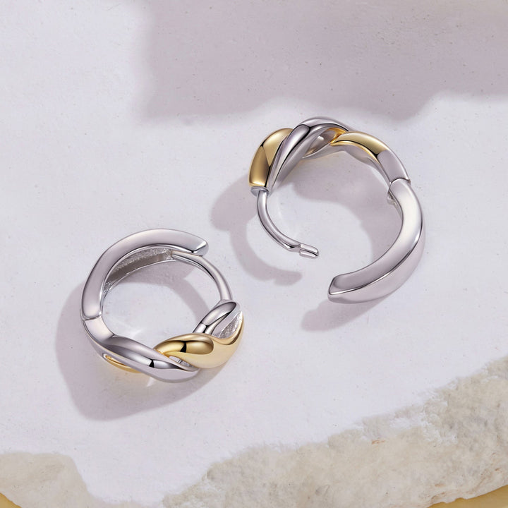 925 Sterling Silver Earrings with Plated White Gold and Gold for Women