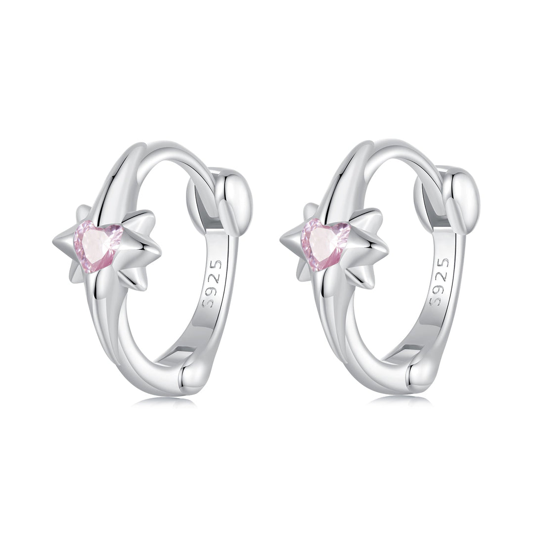 925 Sterling Silver White Gold Plated Earrings with CZ for Women