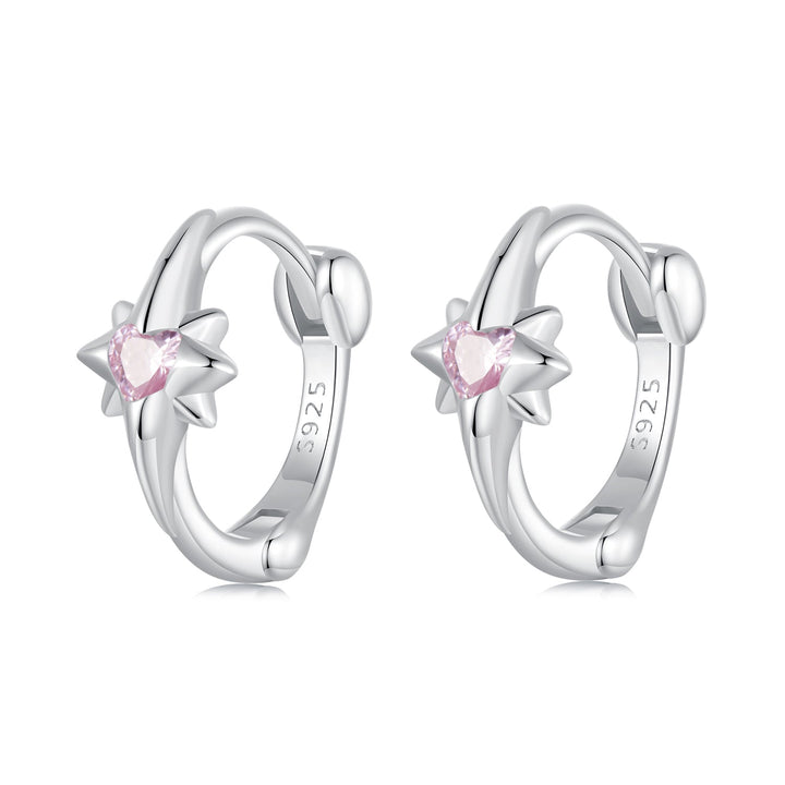 925 Sterling Silver White Gold Plated Earrings with CZ for Women