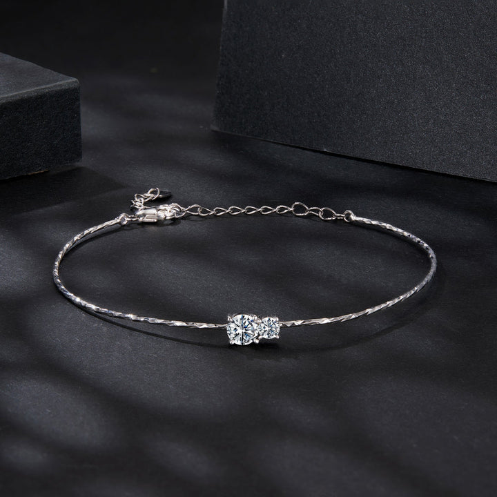 925 Sterling Silver 0.2 Carat Genuine Moissanite Bracelet for Women