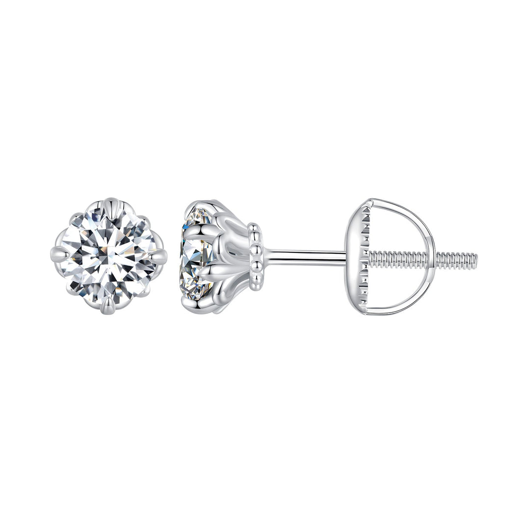 925 Sterling Silver &amp; Moissanite 0.7cm Earrings Style L for Women