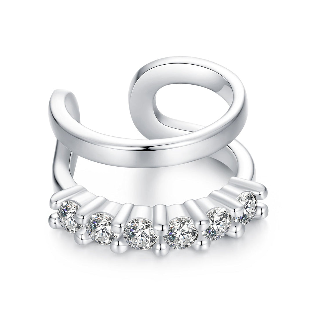 925 Sterling Silver Earrings with Pavé Setting CZ in Platinum