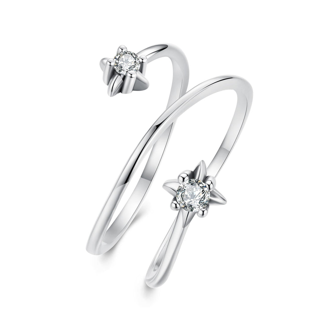 925 Sterling Silver Pavé Setting CZ Oxidized Ring for Women