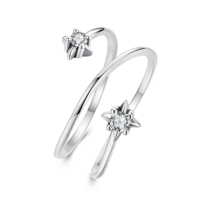925 Sterling Silver Pavé Setting CZ Oxidized Ring for Women