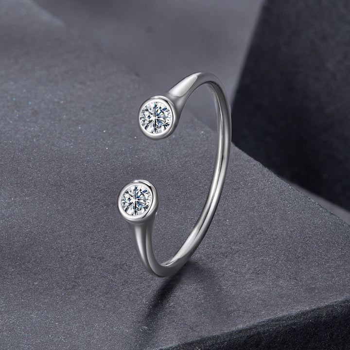 925 Sterling Silver Moissanite Ring Size E