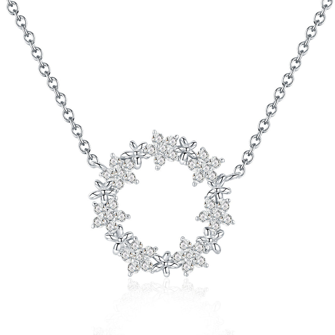 925 Sterling Silver Necklace with Pendant 1.6cm for Women