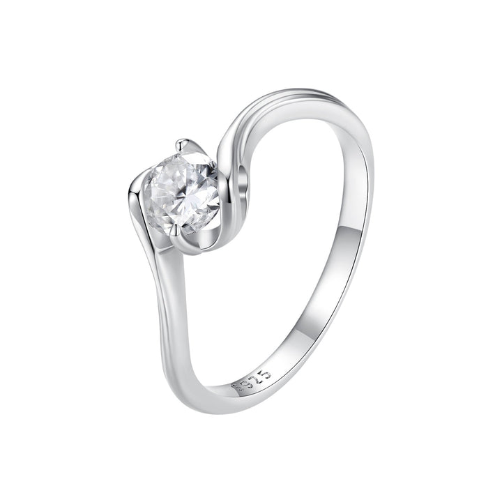 925 Sterling Silver 5mm Moissanite Ring for Women
