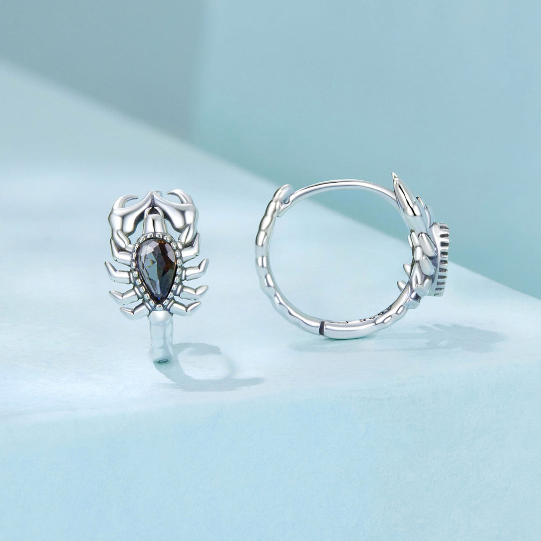 925 Sterling Silver Earrings with Transparent Glass - 13*8mm for Women