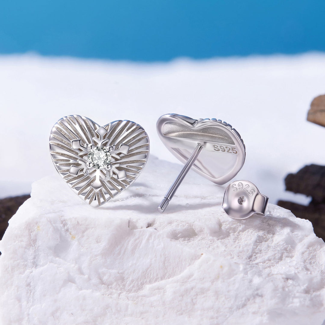 925 Sterling Silver Earrings with CZ in White Gold Plating for Women