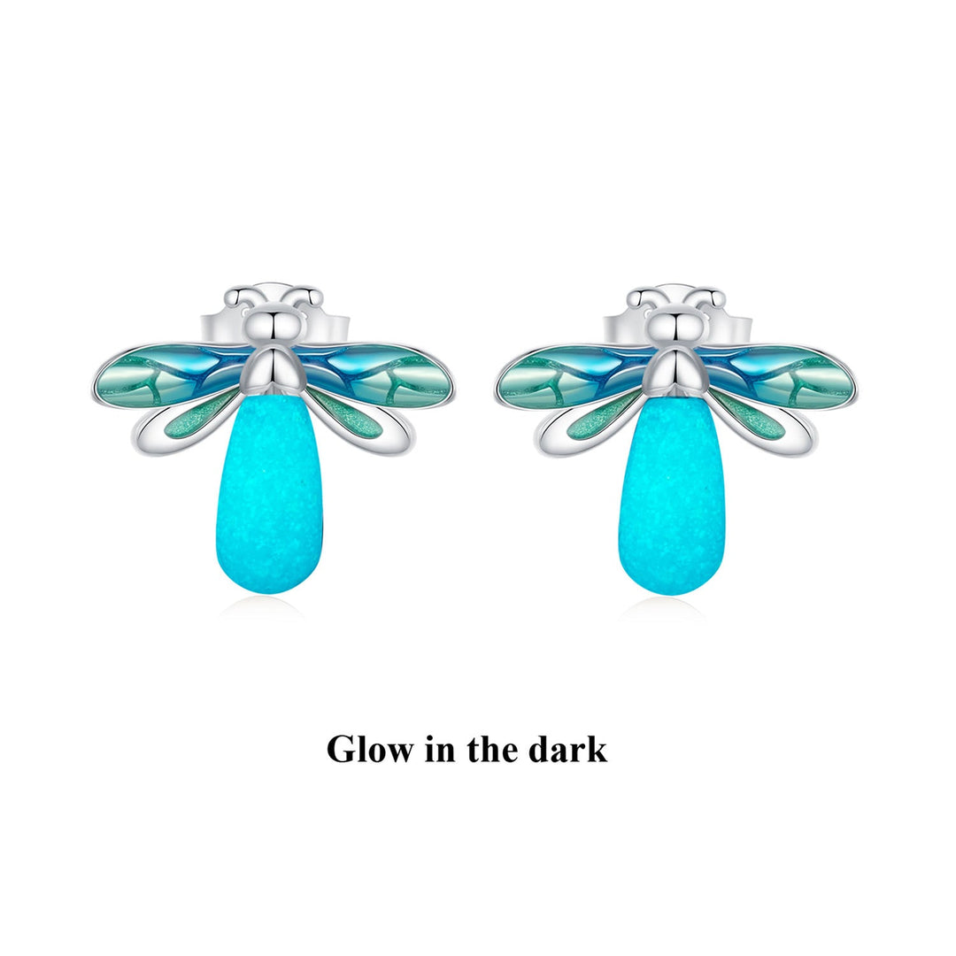 925 Sterling Silver Earrings with Luminous Stone in 10x12mm
