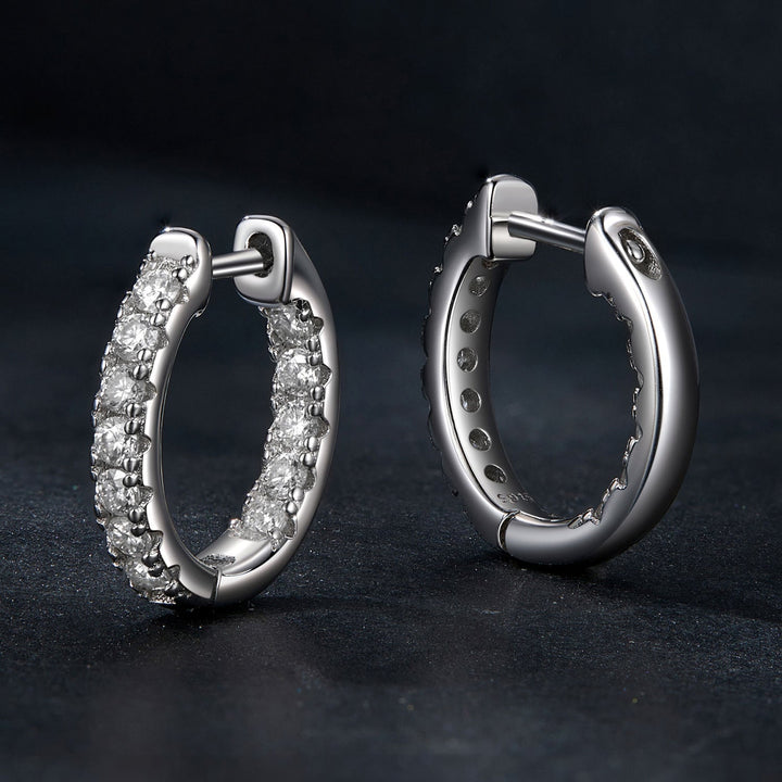 925 Sterling Silver 0.023 Carat Moissanite Earrings for Women