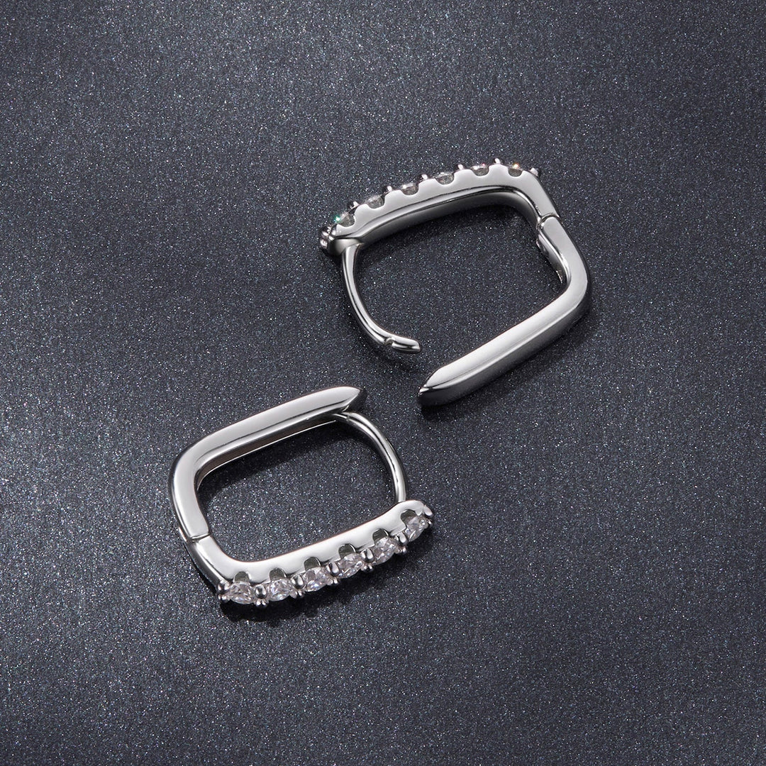 925 Sterling Silver Moissanite Earrings 1.4cm for Women