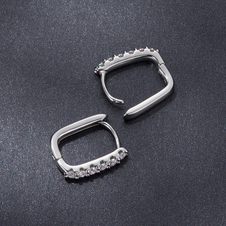 925 Sterling Silver Moissanite Earrings 1.4cm for Women