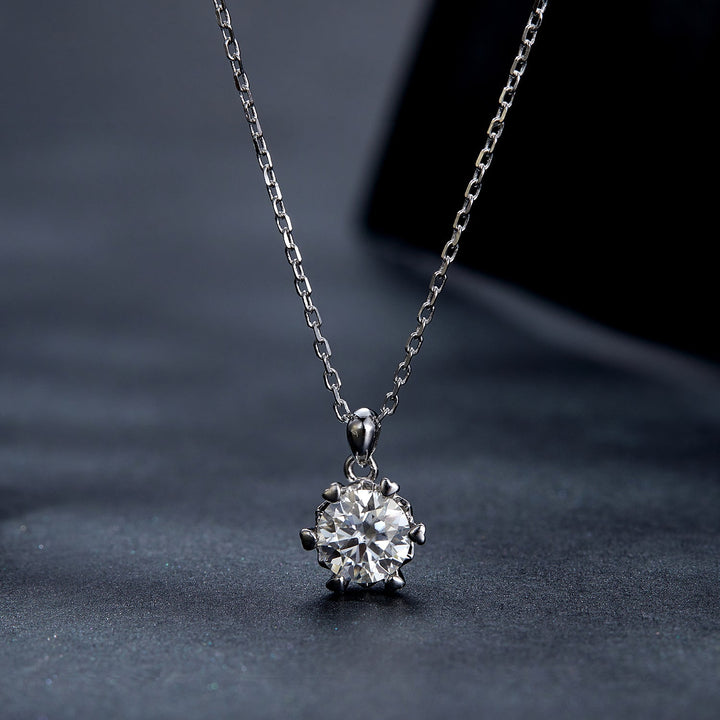 925 Sterling Silver Moissanite Necklace 39cm+5cm Length for Women