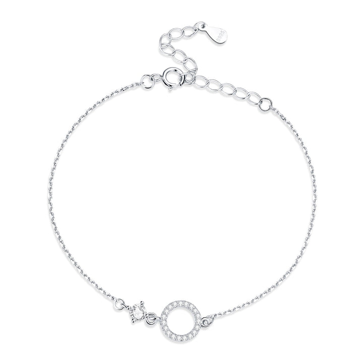 925 Sterling Silver Adjustable Bracelet with Pavé Set CZ for Women