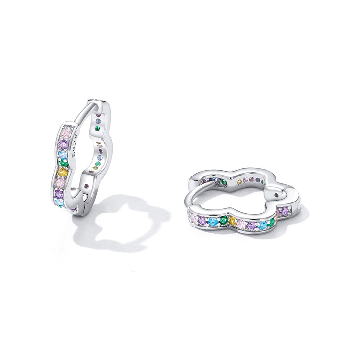 925 Sterling Silver Earrings with Pavé Setting CZ and Platinum Plating for Women