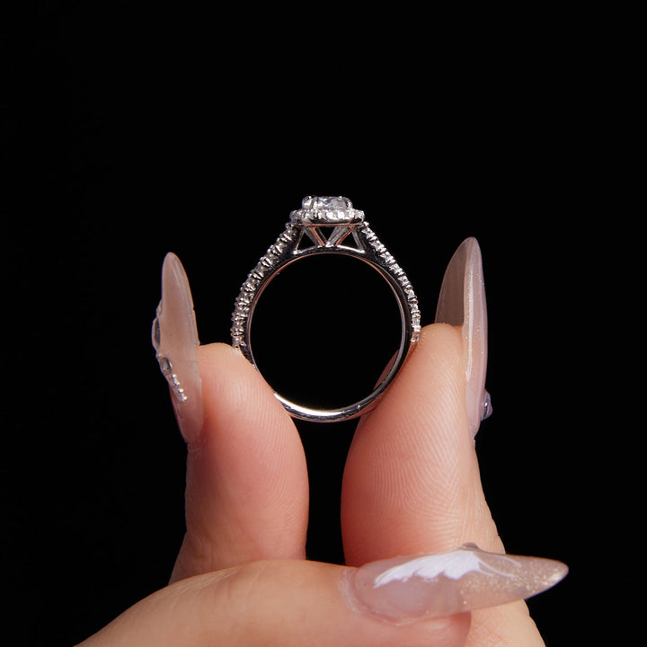 925 Sterling Silver Moissanite 0.5 Carat Ring for Women - Size 6