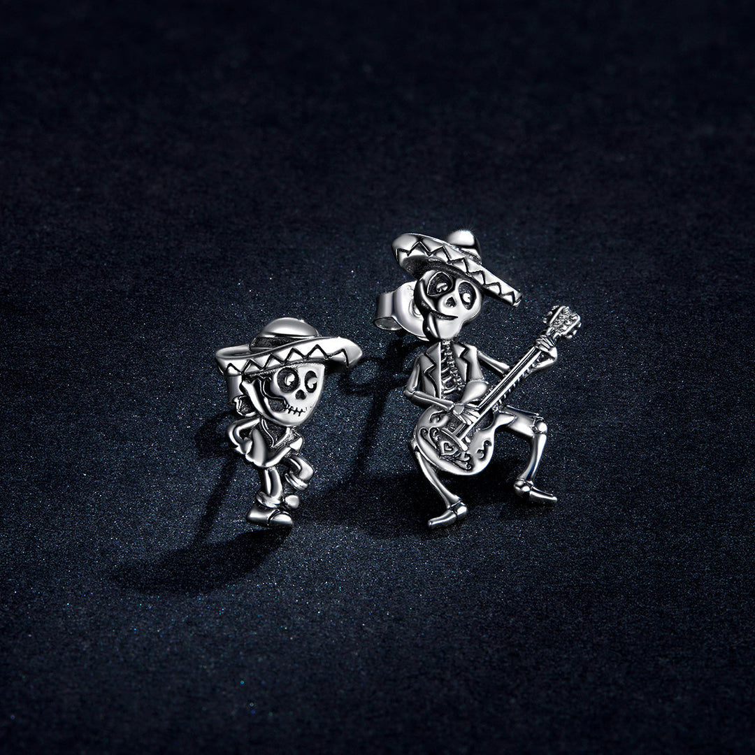 S925 Oxidized Silver Earrings Size 1.5*1cm, 2.4*1.3cm for Women