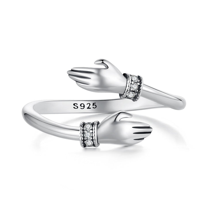 925 Sterling Silver Oxidized Pavé CZ Ring