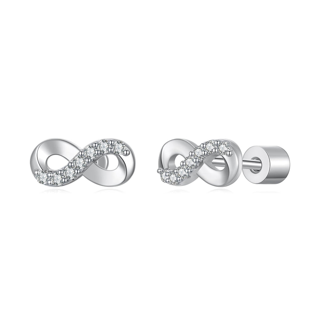 925 Sterling Silver &amp; Moissanite Earrings 0.005ct for Women