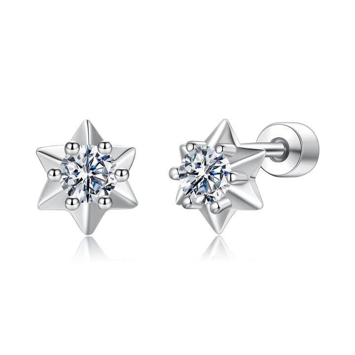 925 Sterling Silver Moissanite 0.10 Carat Earrings for Women
