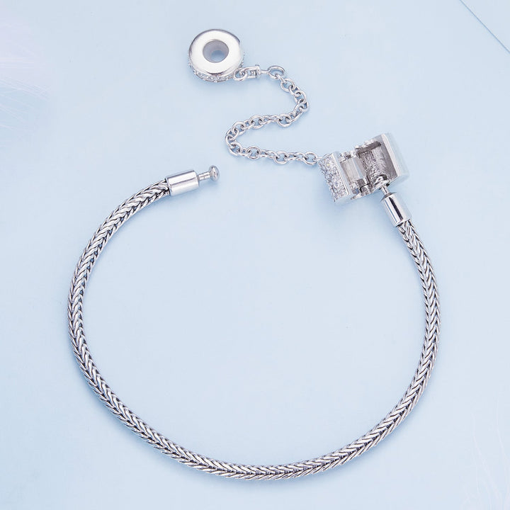 925 Sterling Silver Bracelet 17cm with Pavé Setting CZ for Women