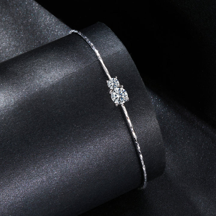 925 Sterling Silver 0.2 Carat Genuine Moissanite Bracelet for Women