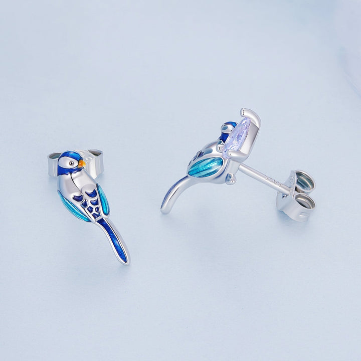 925 Sterling Silver Enamel Pavé CZ Earrings for Women