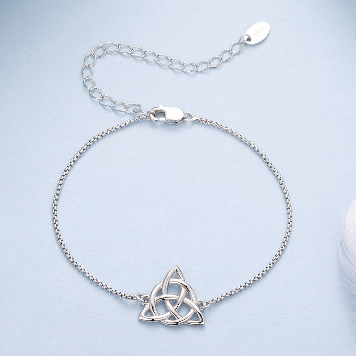 925 Sterling Silver White Gold Plated Bracelet with Length 15+6cm for Women