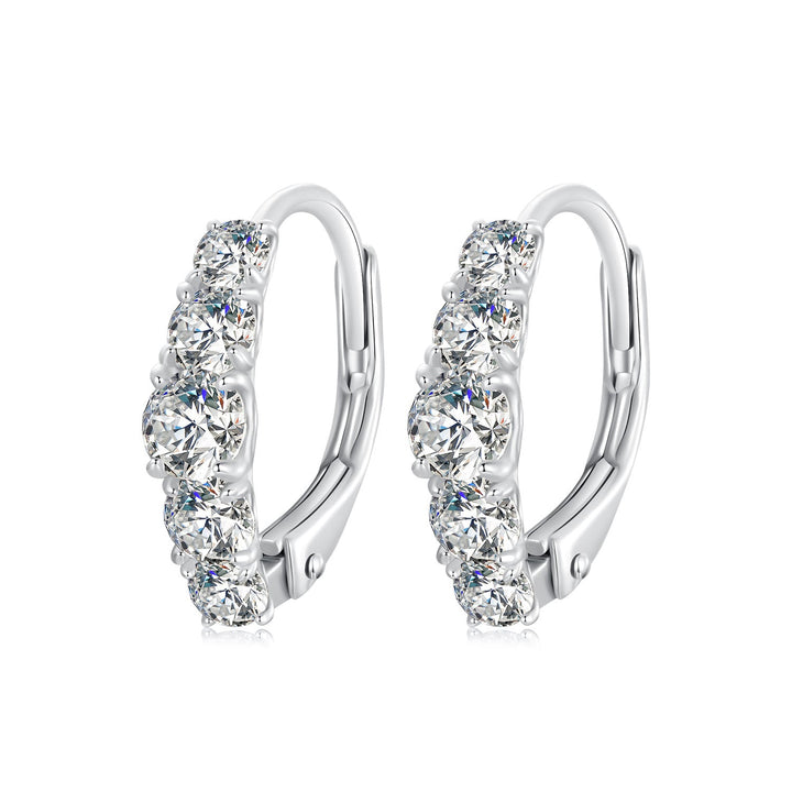 925 Sterling Silver Moissanite Earrings 13*4mm for Women
